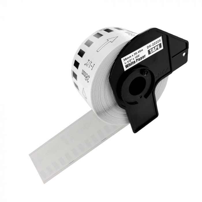 Set 10 Continuous labels DK-22225 38mm x 30.48m plastic holder included compatible Brother DK-22225 DK22225 [3]