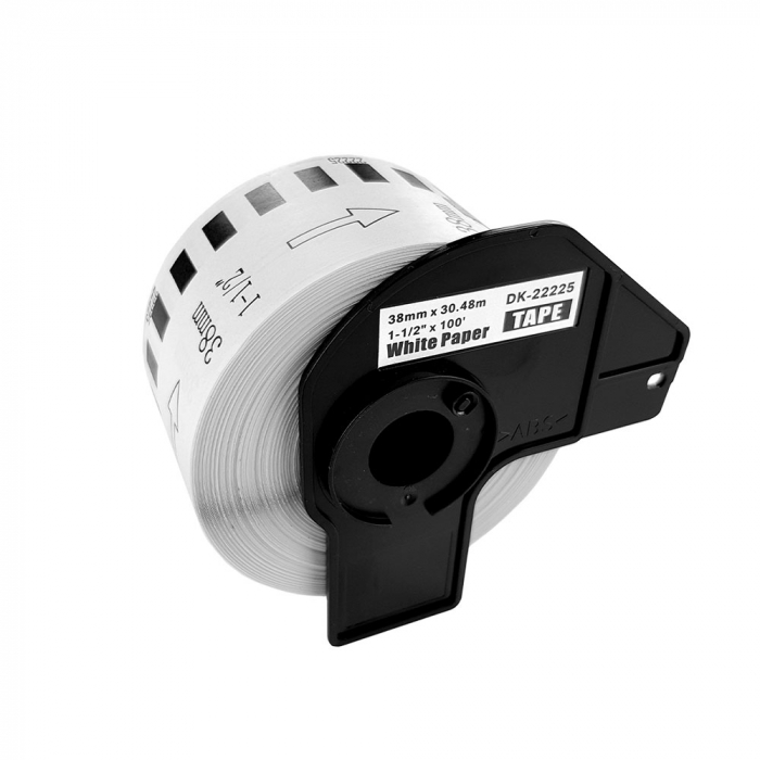 Set 10 Continuous labels DK-22225 38mm x 30.48m plastic holder included compatible Brother DK-22225 DK22225 [5]