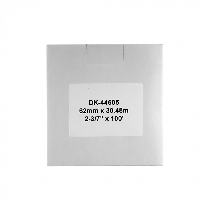Etichete termice autocolante compatibile, Brother DK-44605, hartie galbena, modul continuu, repozitionabile, 62mmx30.48m, 3 role / set, suport din plastic inclus DK44605-C-big