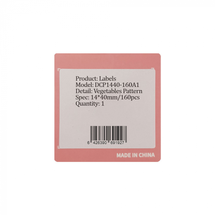 Etichete termice D30S 14 x 40mm model LEGUME preimprimat, hartie termica ecologica, 160 etichete/rola-big