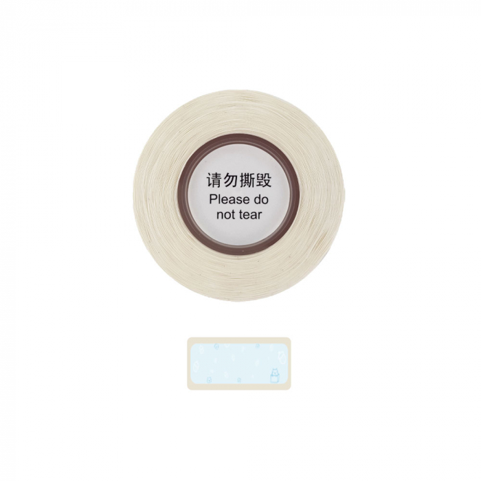 Etichete termice adezive D30S 14 x 50mm model HAMSTER preimprimat, albe, hartie termica ecologica, 130 etichete/rola-big