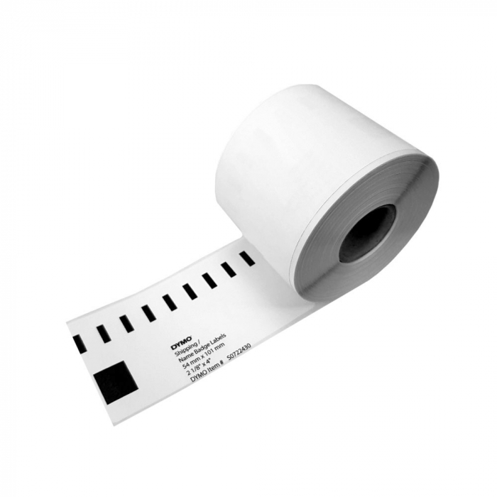 DYMO LabelWriter, Shipping/Name Badge labels, permanent, 54mmx101mm, paper white, 1 roll/box, 220 labels/roll, 99014 S0722430 2015540-big