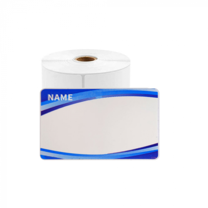 Etichete termice scolare 50 x 30mm preimprimate Name albastru, poliester alb, 230 etichete/rola, pentru imprimantele M110 si M200 WP5030-230C-big