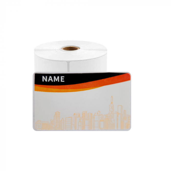 Etichete termice scolare 50 x 30mm preimprimate Name negru/rosu, poliester alb, 230 etichete/rola, pentru imprimantele M110 si M200 WP5030-230D-big