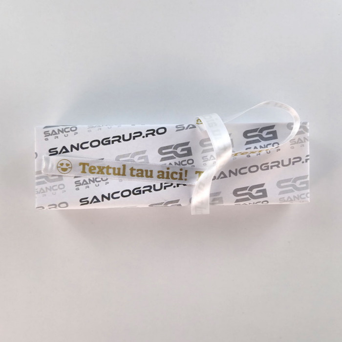 Etichete textile AIMO 12mm x 2m, satin, auriu/alb, transfer termic, doar pentru AIMO P12PRO, Q5-R234 [4]