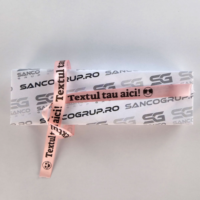 Etichete textile AIMO 12mm x 2m, satin, negru/roz, transfer termic, doar pentru AIMO P12PRO, Q5-RE31 [3]