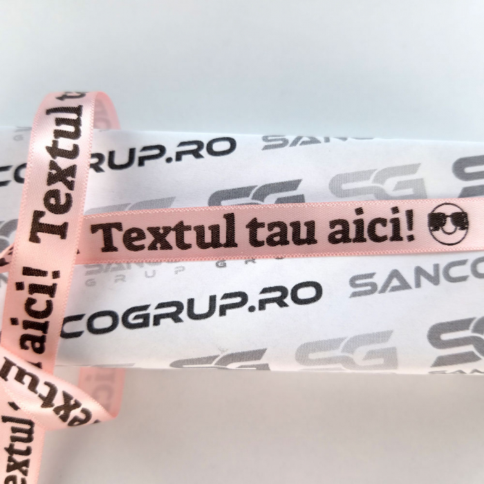 Etichete textile AIMO 12mm x 2m, satin, negru/roz, transfer termic, doar pentru AIMO P12PRO, Q5-RE31 [4]