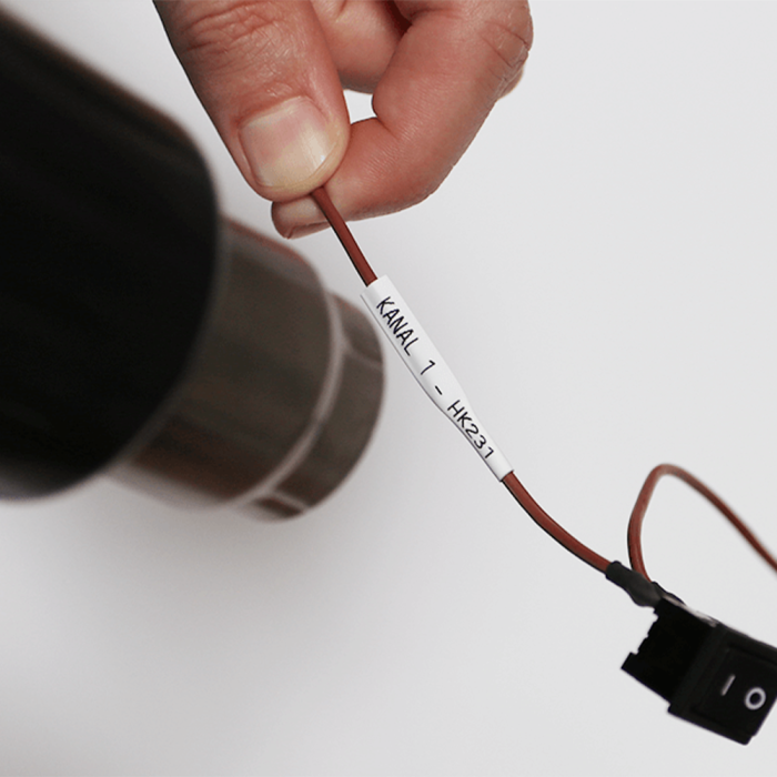 Heat shrink tube compatible Brother HSe-231 12mmx1.5 m black/white [2]