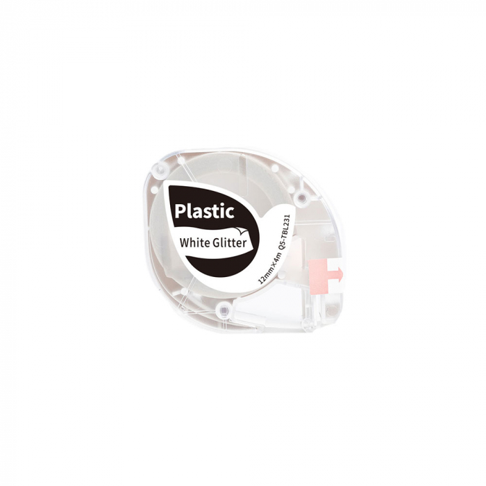 Etichete universale 12mm x 4m plastic alb cu sclipici Q5-TBL231 91221 S0721560-big