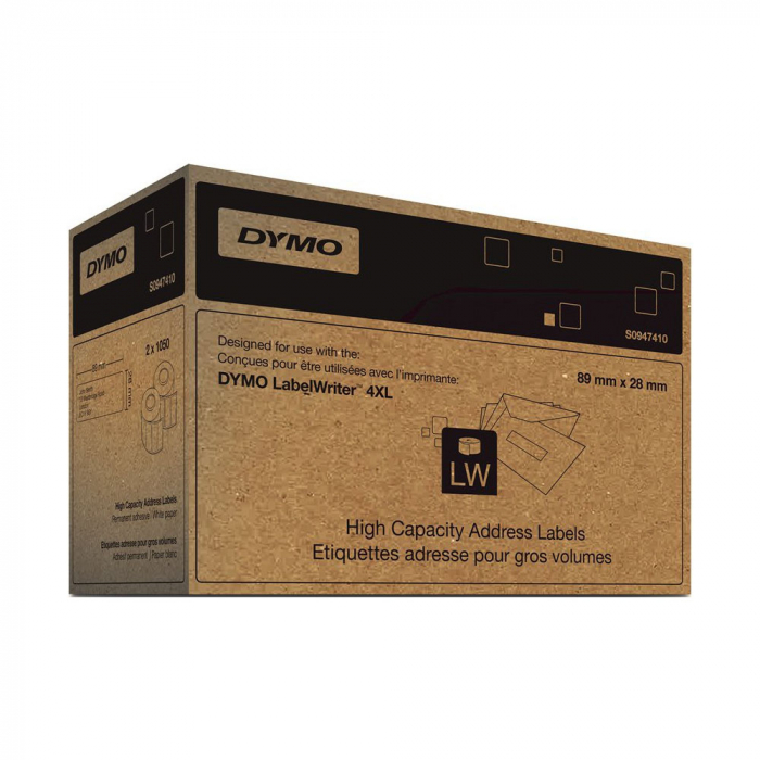 Large print labels 28 x 89 mm only for DYMO LabelWriter 4XL DYMO LW S0947410 2 rolls/box [10]