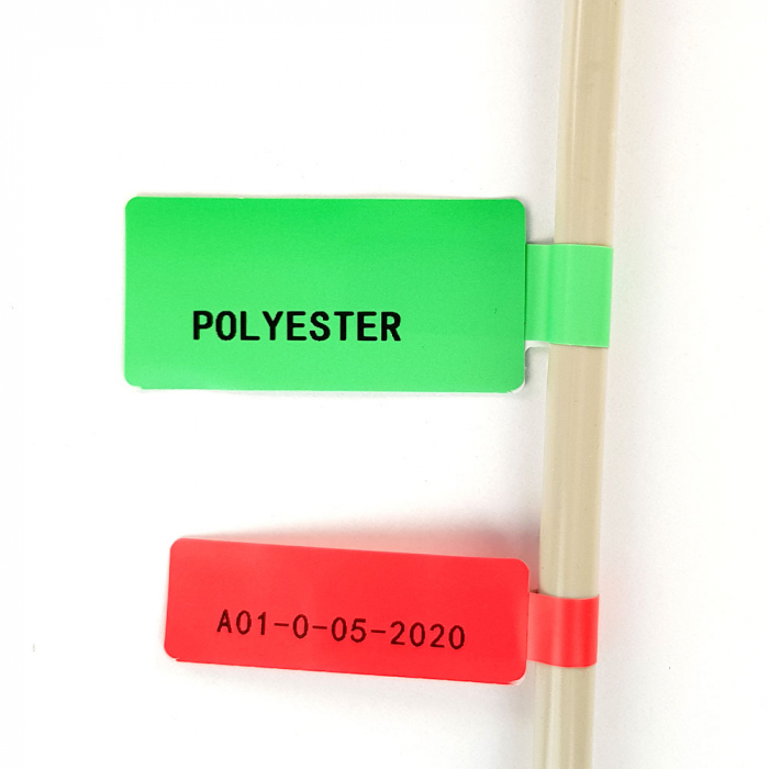 F-label tags for cables 30 x 45mm + 50mm yellow, polypropylene, for printers M110/M200, 80 pcs/roll-big