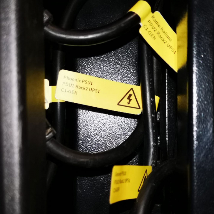 Etichete stegulet F pentru cabluri 25 x 30mm + 40mm galben, polipropilena, pentru imprimanta M110/M200, 100 buc/rola-big