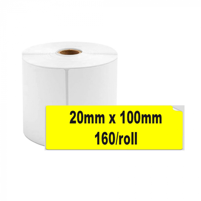 Thermal labels 20 x 100 mm biblioraft yellow plastic for printer AIMO Phomemo M110 M200 M220 160 labels [2]