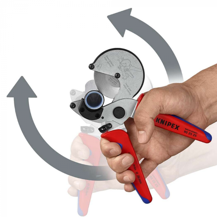 Plumbers scissors with disc for cutting composite and plastic pipes, Ø 26mm, KNIPEX 90 25 25 [14]