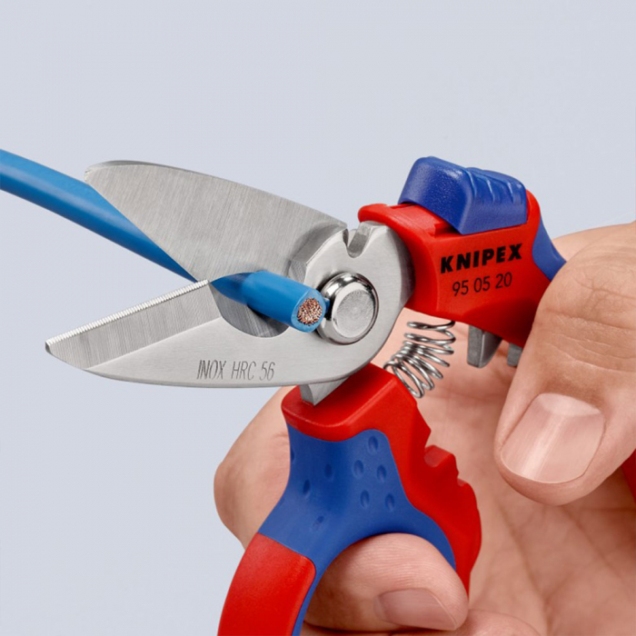Angled scissors for electricians, ferrule crimping, 160 mm KNIPEX 950520SB-big