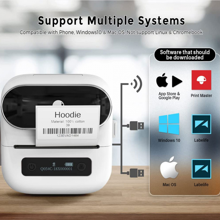 Thermal printer Aimo M220, large format labels, Bluetooth, Li-Ion battery 2200 mAh [5]
