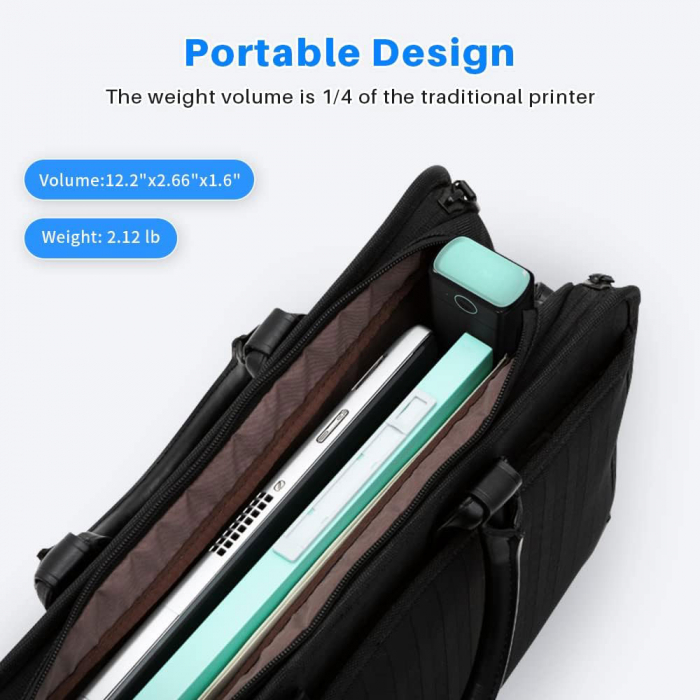 AIMO M08E-WS A4 portable thermal printer, direct thermal transfer, tattoo stencil printing, Bluetooth or Type C connection, 1200 mAh Li-Ion battery, compatible with IOS, Android, MAC or Windows [10]