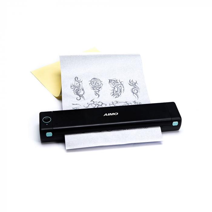 Imprimanta termica portabila A4 AIMO M08F, transfer termic direct, Printare sabloane tatuaj, conectare Bluetooth sau Type C, acumulator Li-Ion 1200 mAh, compatibila IOS, Android, MAC sau Windows [11]