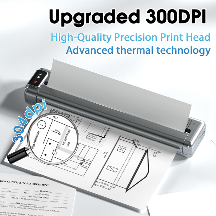 Imprimanta Termica Portabila AIMO A4 Q302 – 300 dpi, Format A4/A5/B5/Letter, Fara Cerneala [6]