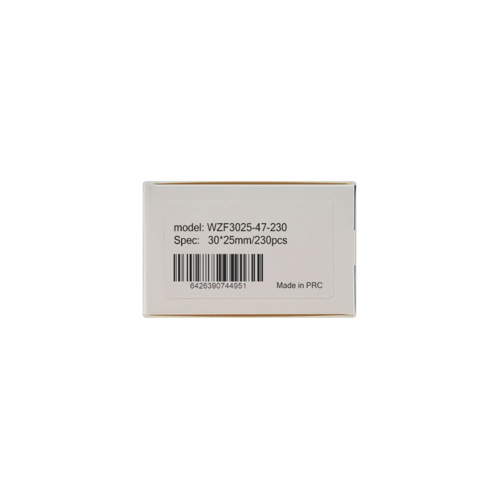 Etichete termice bijuterii 30 x 25mm + 47mm pretiparite flori rosi, plastic alb, doar pentru imprimanta AYMO M200, 230 buc/rola-big