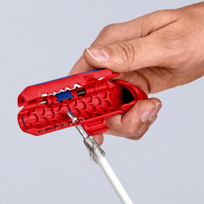 KNIPEX 16 95 03SB Ergonomic universal stripper, photovoltaic panel installations, including cutting insulation length [8]