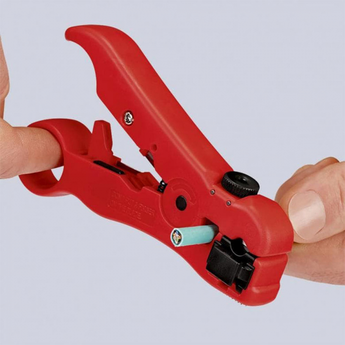 Universal Cable Stripping Tool for COAX, Network, and Telephone Cables KNIPEX 16 60 06 SB, 125 mm-big