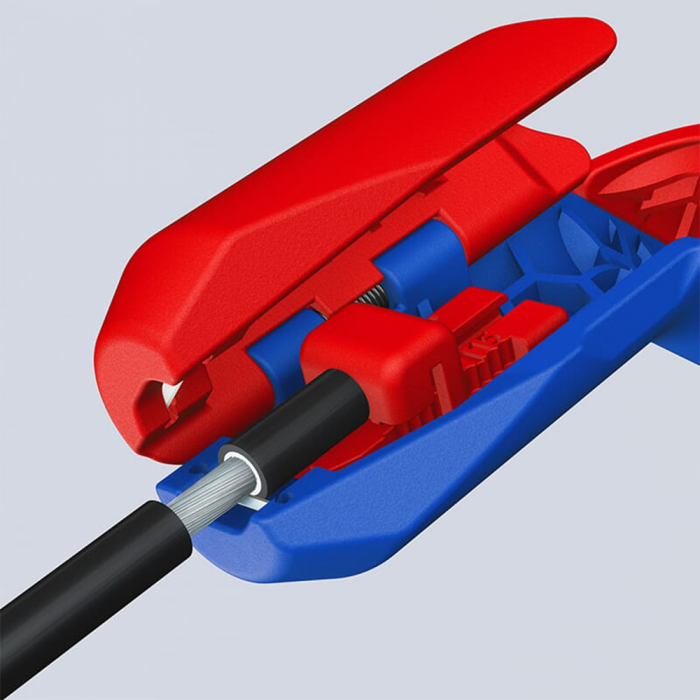 KNIPEX 16 95 03SB Ergonomic universal stripper, photovoltaic panel installations, including cutting insulation length [9]