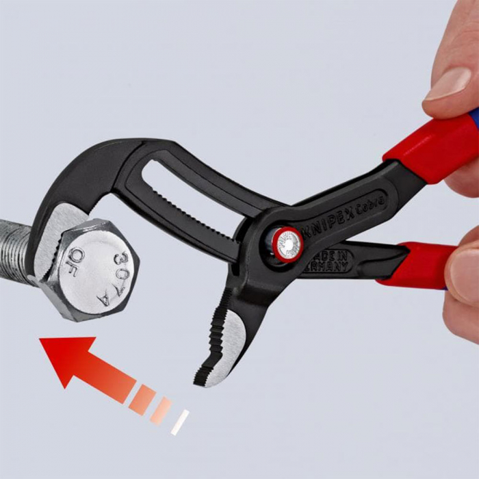 KNIPEX Cobra High-tech 250 mm adjustable pliers for installers, self-locking device, red-blue handle sleeves, 8722250 [13]