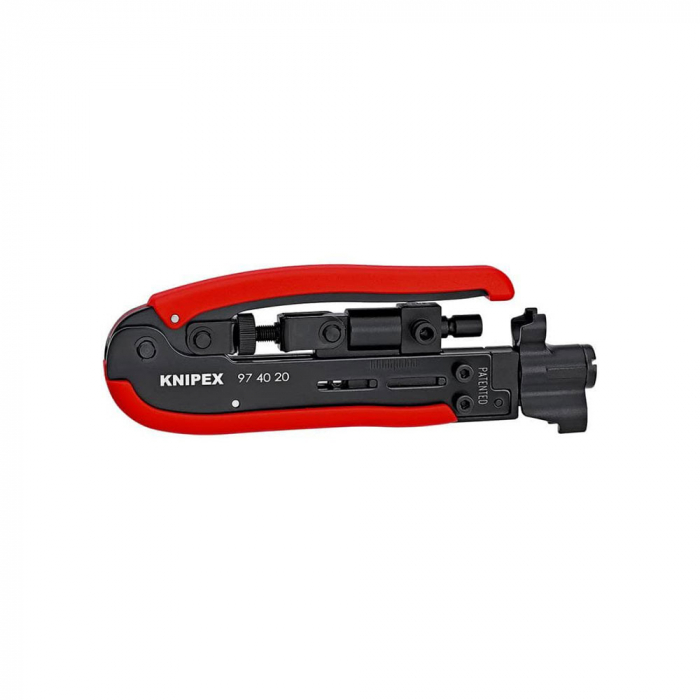 Cleste sertizat prin compresie mufe F, BNC, RCA cablu coaxial KNIPEX 97 40 20 SB, 175 mm-big