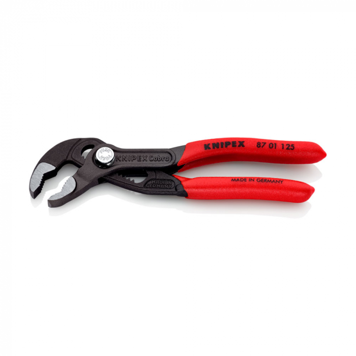 KNIPEX Cobra, 125 mm adjustable pliers for installers, parrot pliers, self-locking device, red handle sleeves, alligator pliers, 87 01 125 [9]