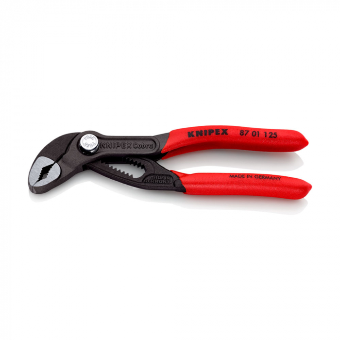 KNIPEX Cobra, 125 mm adjustable pliers for installers, parrot pliers, self-locking device, red handle sleeves, alligator pliers, 87 01 125 [10]