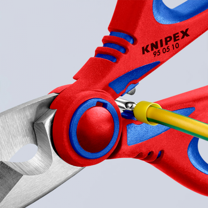 KNIPEX Electricians scissors, grimping ferules, multicomponent handles, 160 mm, 95 05 10 SB [8]