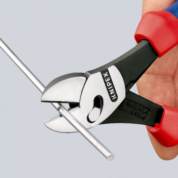 KNIPEX TwinForce, High Performance Diagonal Cutters with opening spring, 180mm, multicomponent handle, Ø 5,5 mm, KNIPEX 73 72 180 F [2]