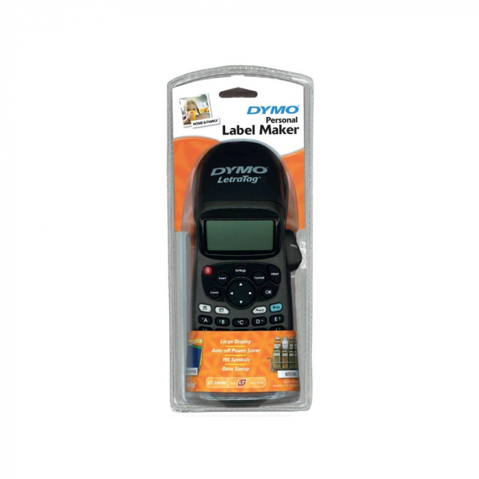 Set Dymo LetraTag LT-100H, ABC keyboard and 4 original Dymo tapes, 2 x white paper, 1 x yellow plastic and 1 x silver metallic [23]
