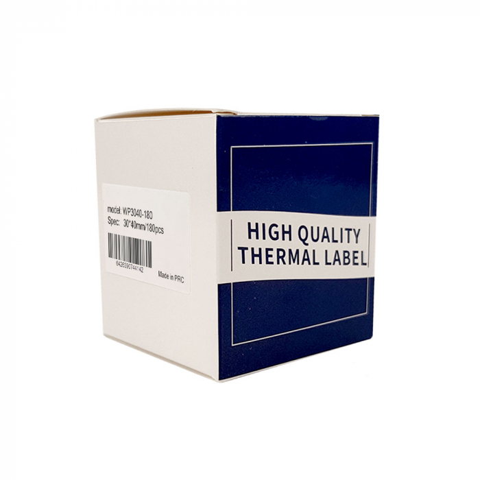 Etichete termice universale 30 x 40mm, plastic alb, permanente, 1 rola, 180 etichete/rola, pentru imprimanta M110 si M200-big
