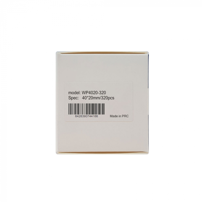 Etichete termice universale 40 x 20mm, plastic alb, permanente, 1 rola, 320 etichete/rola, pentru imprimanta M110 si M200-big