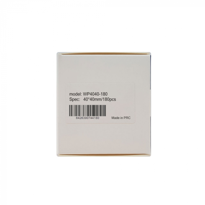 Multi-purpose thermal labels, 40 x 40mm, plastic white, permanent, 1 roll, 180 labels/roll, for M110 and M200 printers-big