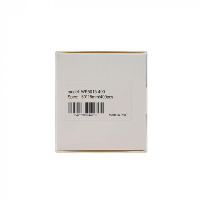 Etichete termice universale 50 x 15mm, plastic alb, permanente, 1 rola, 400 etichete/rola, pentru imprimanta M110 si M200-big