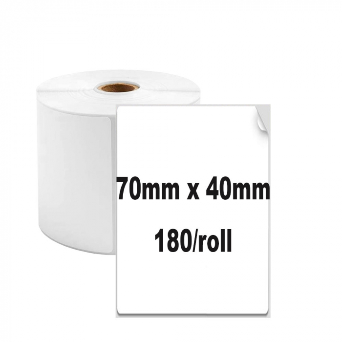 Multi-purpose thermal labels, 70 x 40mm, plastic white, permanent, 1 roll, 180 labels/roll, for AYMO M200 printer-big