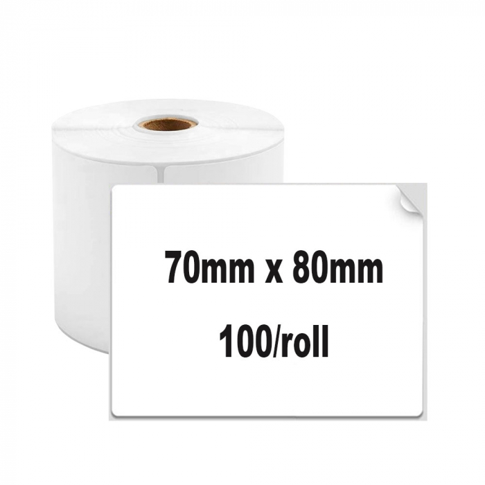 Multi-purpose thermal labels, 70 x 80mm, plastic white, permanent, 1 roll, 100 labels/roll, for AYMO M200 printer-big