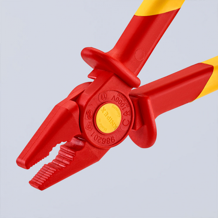 Cleste patent plastic, testat VDE 1000 V, KNIPEX 98 62 01, lucrari sub tensiune, 180 mm-big