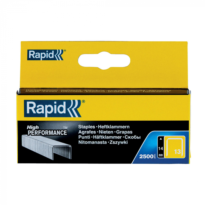 Capse Rapid 13/14 mm, galvanizate, sarma subtire, pentru tapiterie, 2500/cutie carton 11850525 [12]