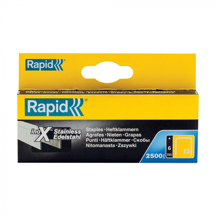 Capse Rapid 13/6 mm sarma subtire din otel inoxidabil, pentru tapiterie, 2500/cutie carton 11830726-big