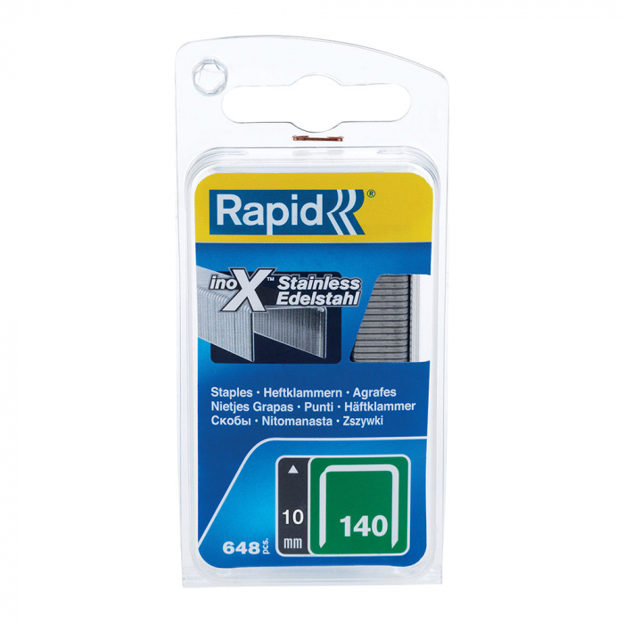 Capse Rapid 140/10,otel inoxidabil, pentru ambalaje, 648 capse/blister 40109575-big