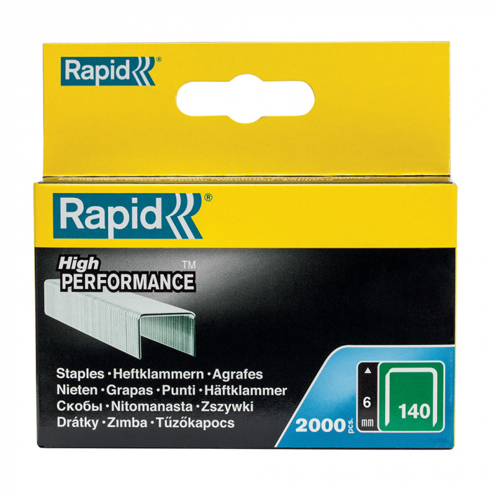 Rapid 140/6 High Performance staples, galvanised flat wire, roofing, 2000 staples/carboard box 11905731-big