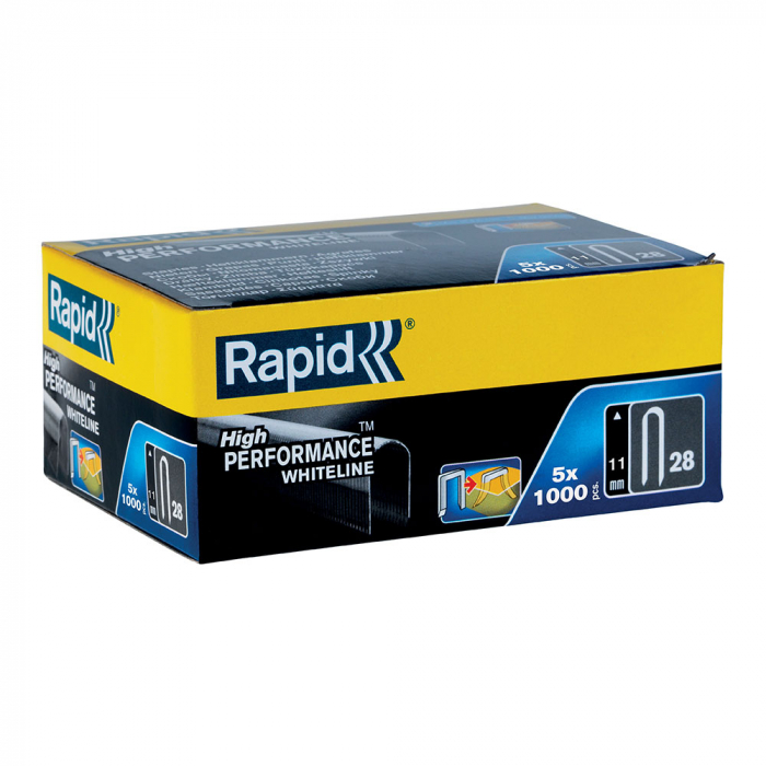 Rapid 28/11 mm white Cable Staples, High Performance, galvanized, semicircular, divergent, 1000 staples/box 11891931 [11]