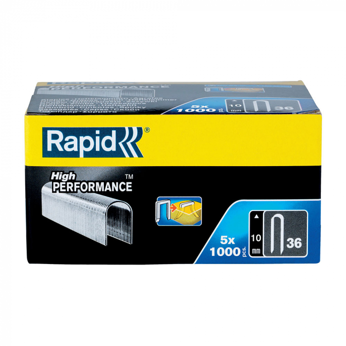 Capse Rapid 36/10 mm pentru cabluri, High Performance, galvanizate, semicirculare, divergente DP, 1000 capse/cutie 11884410-big