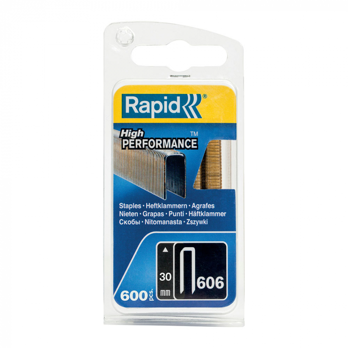 Capse cu coroana ingusta Rapid 606/30 mm, High Performance, acoperite cu rasina, 30mm, 600 capse/blister 40109532 [5]