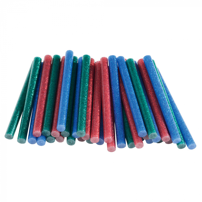 Baton silicon cu sclipici Rapid (verde, rosu, albastru), Universal, Ø7mm x 90mm, baza EVA, 36 buc/blister 5001424-big