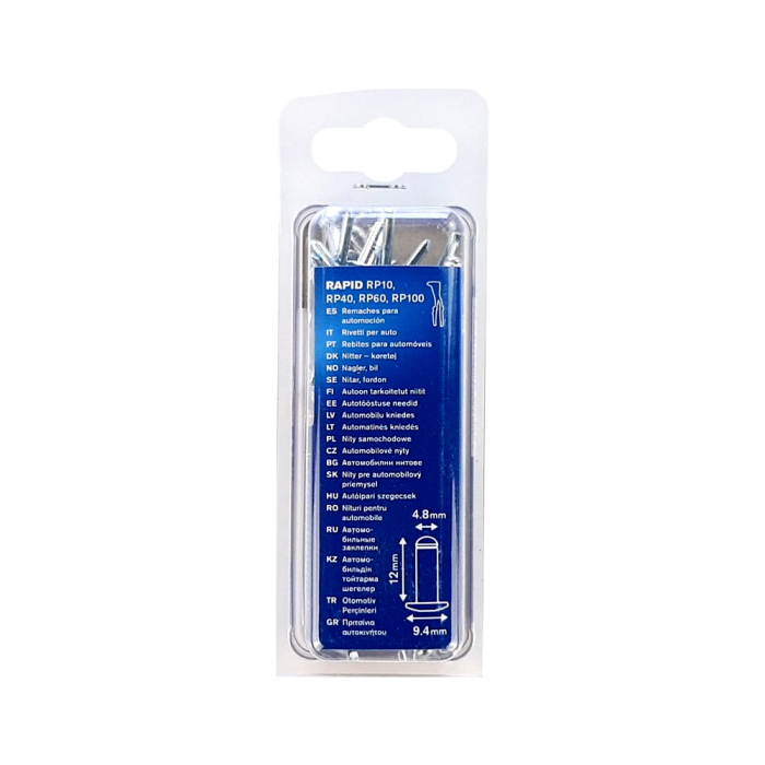 Nituri Rapid Automotive diametru 4.8mm x 12mm, aluminiu, burghiu metal HSS inclus, 50 buc/set 5000406 [12]